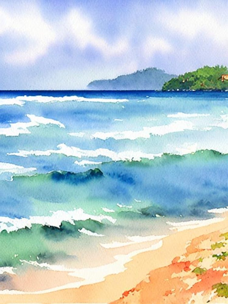 Radhanagar Beach 2, Andaman Islands, India Watercolour