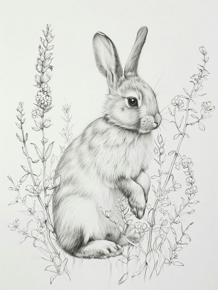 Silver Marten Rabbit Drawing 4