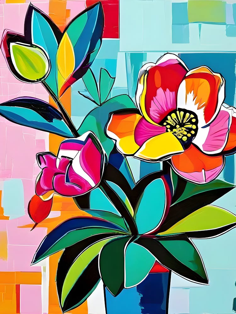 Sonnenblumen in einer blauen Vase