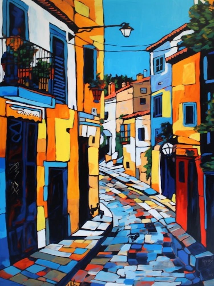 Painting Of Athens, Greece In The Style Of Pop Art 1