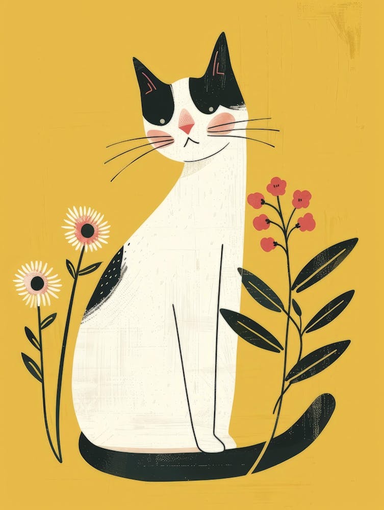 Cat With Flowers 8