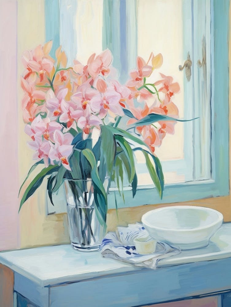 A Vase With Orchid, Flower Bouquet 1