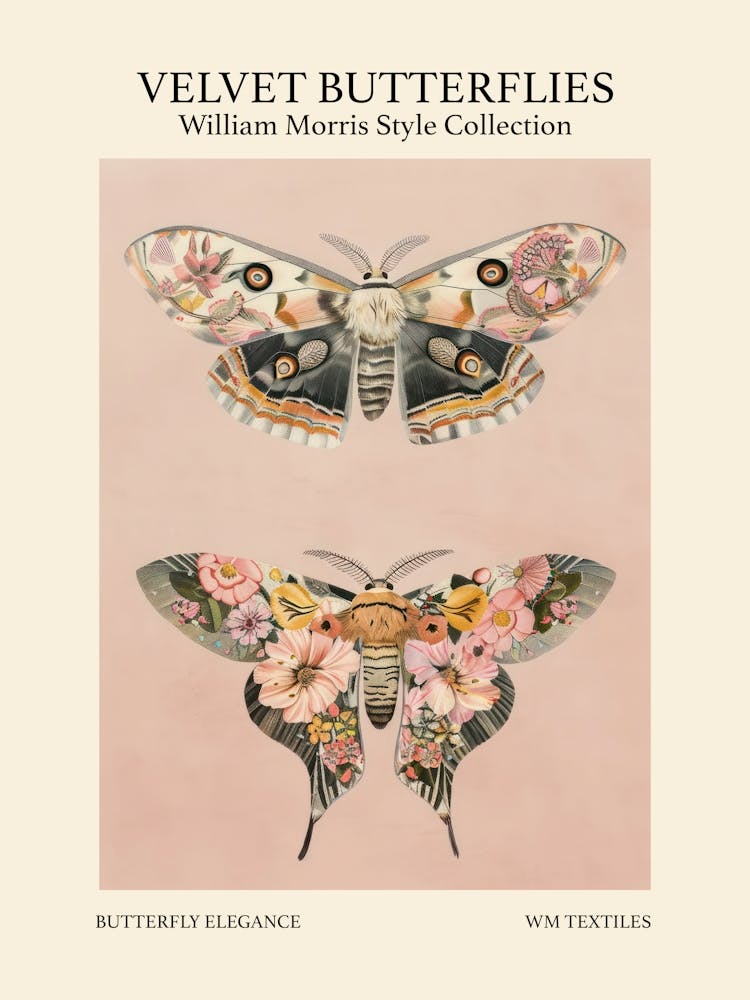 Velvet Butterflies Collection Butterfly Elegance William Morris Style 7