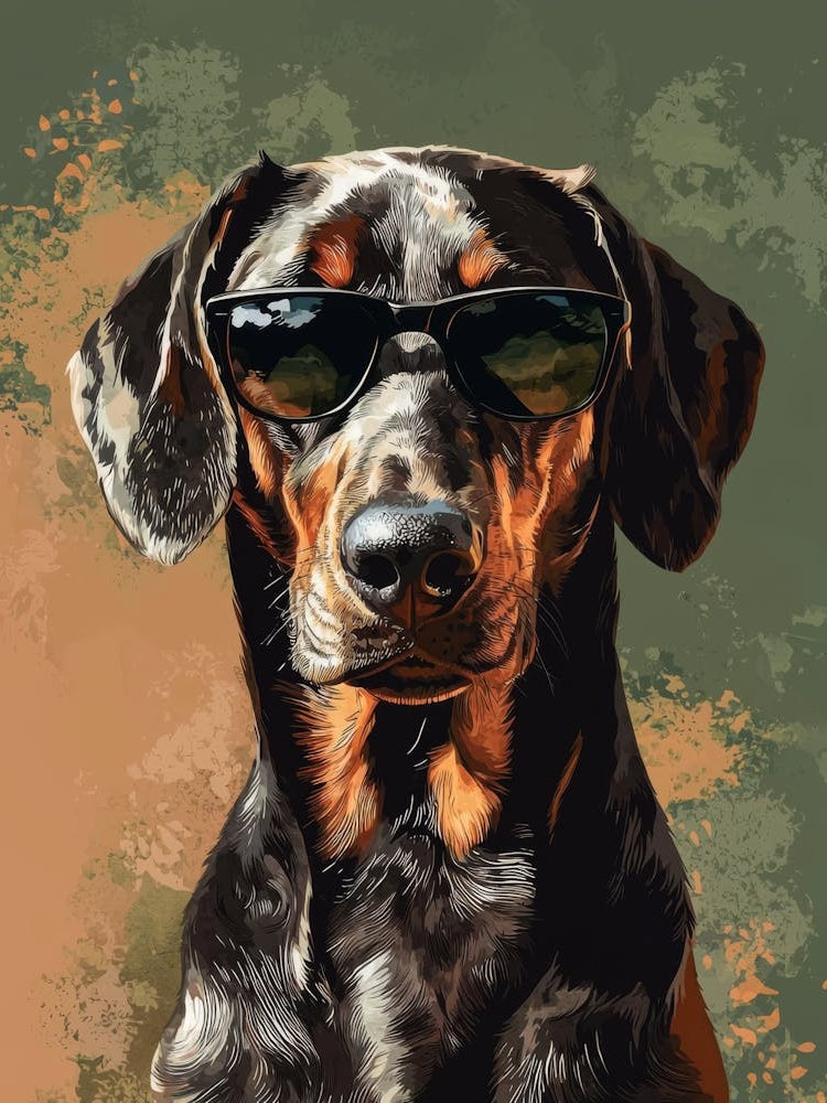 Dachshund In Sunglasses. Generated AI. 2