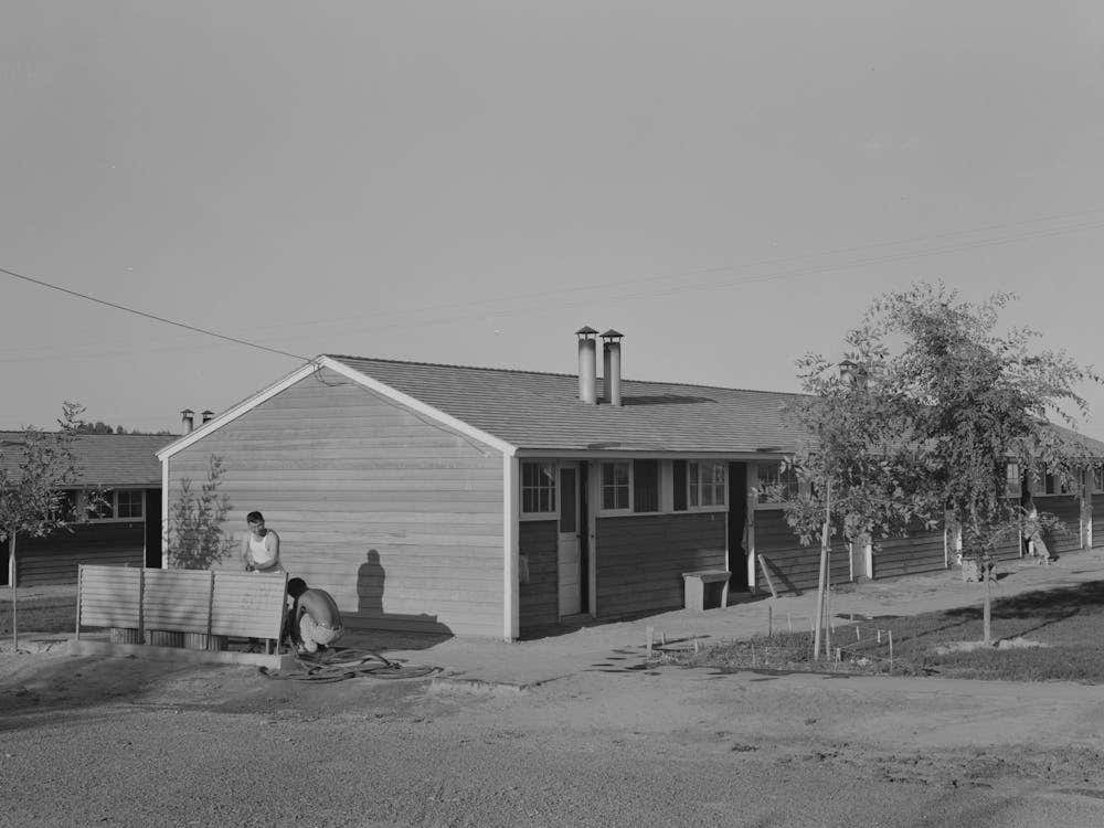 Twin Falls, Idaho, Fsa (Farm Security Administration) Farm Workers Camp, Row Shelters In Which The Japanese