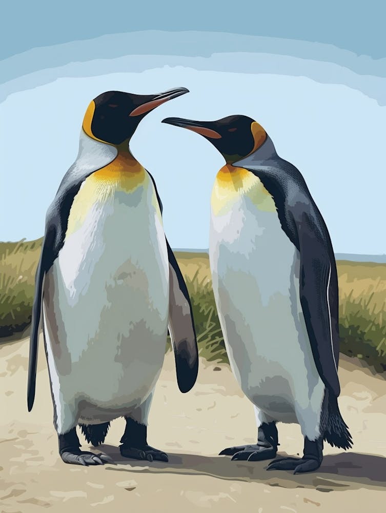 King Penguin Salisbury Plain Minimalist Illustration 1