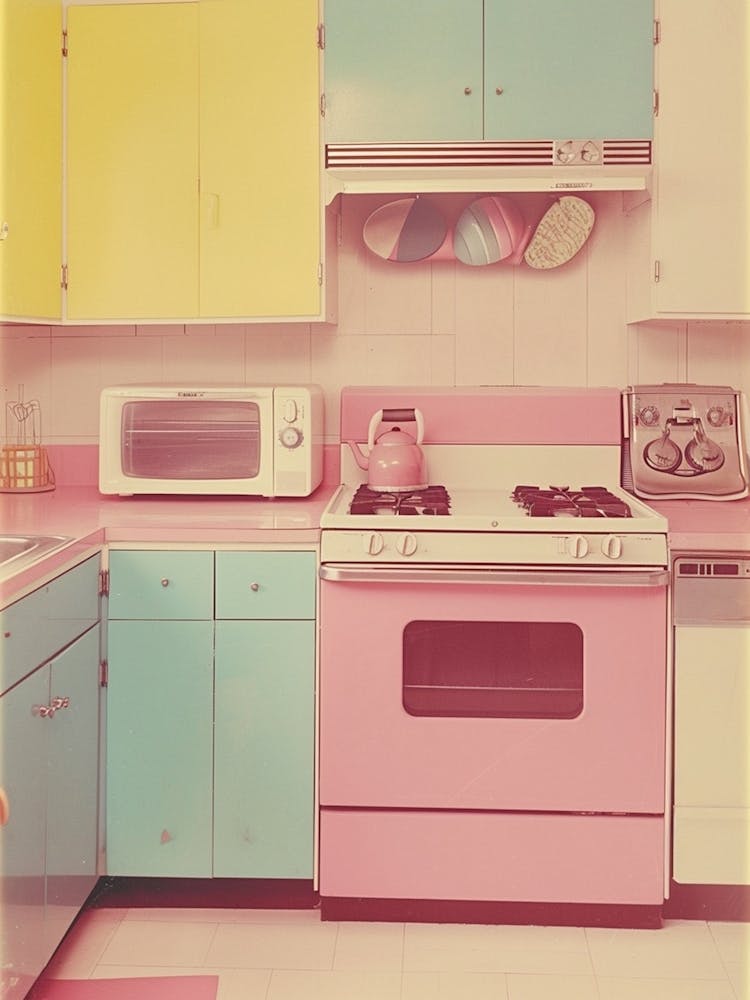 Retro Pastellküche Polaroid Inspiriert 4