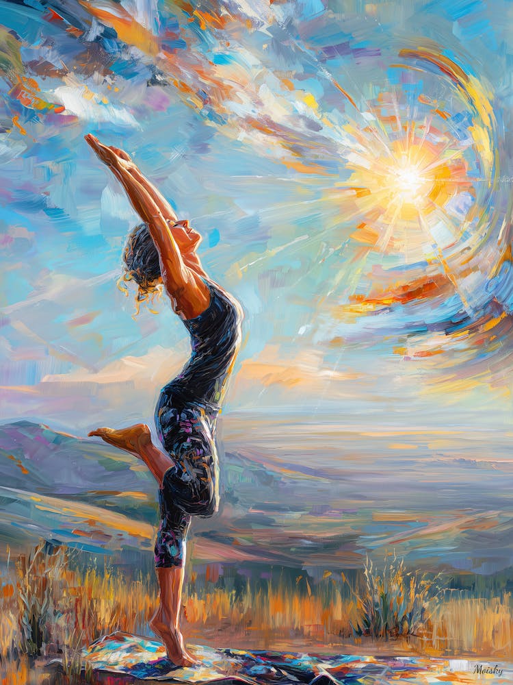 Sun Salutation – Inner Balance In Expressive Poster