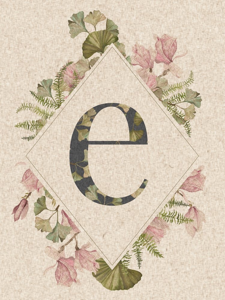 Floral Monogram E