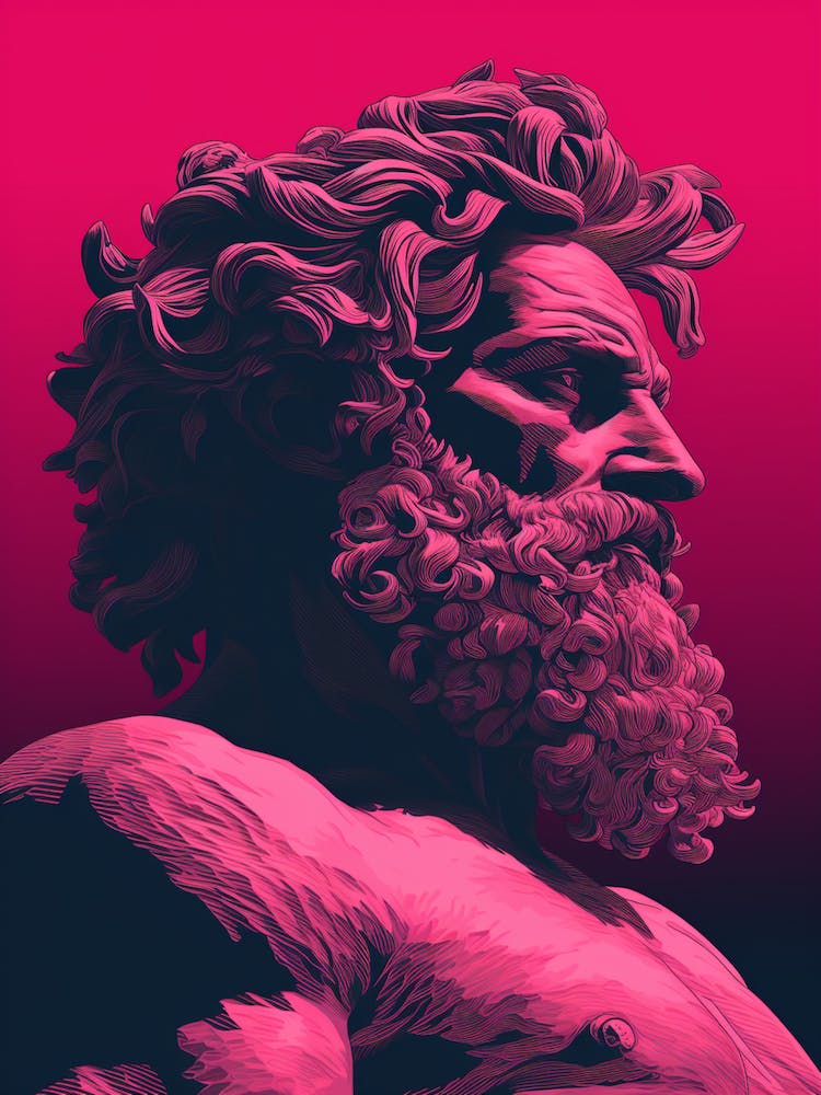  Poseidon In The Style Of Magenta Detailed Depiction 4
