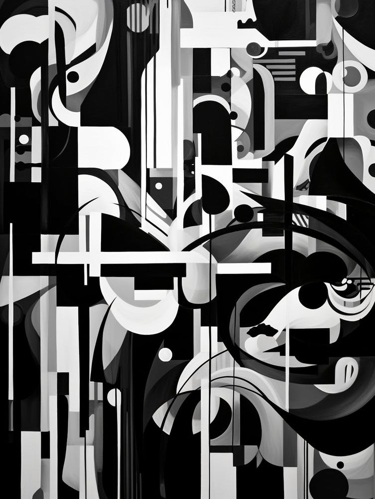 Layers Abstract Black And White 3