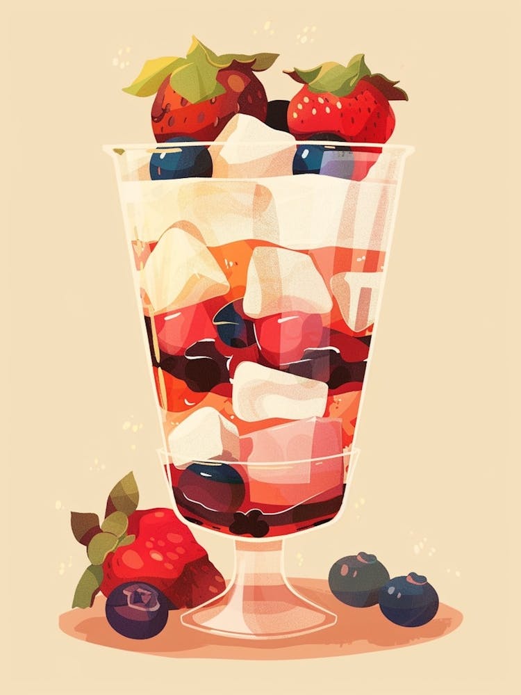 Erdbeer-Marshmallow-Gelee-Dessert