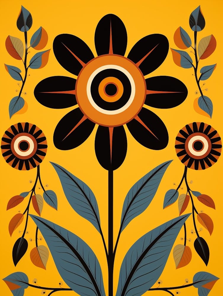 Flower Motif Painting Black Eyed Susan 3