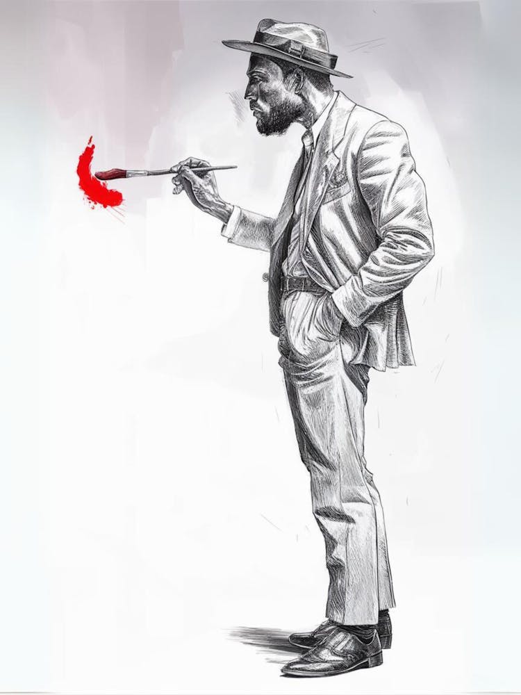 Man Holding A Paintbrush