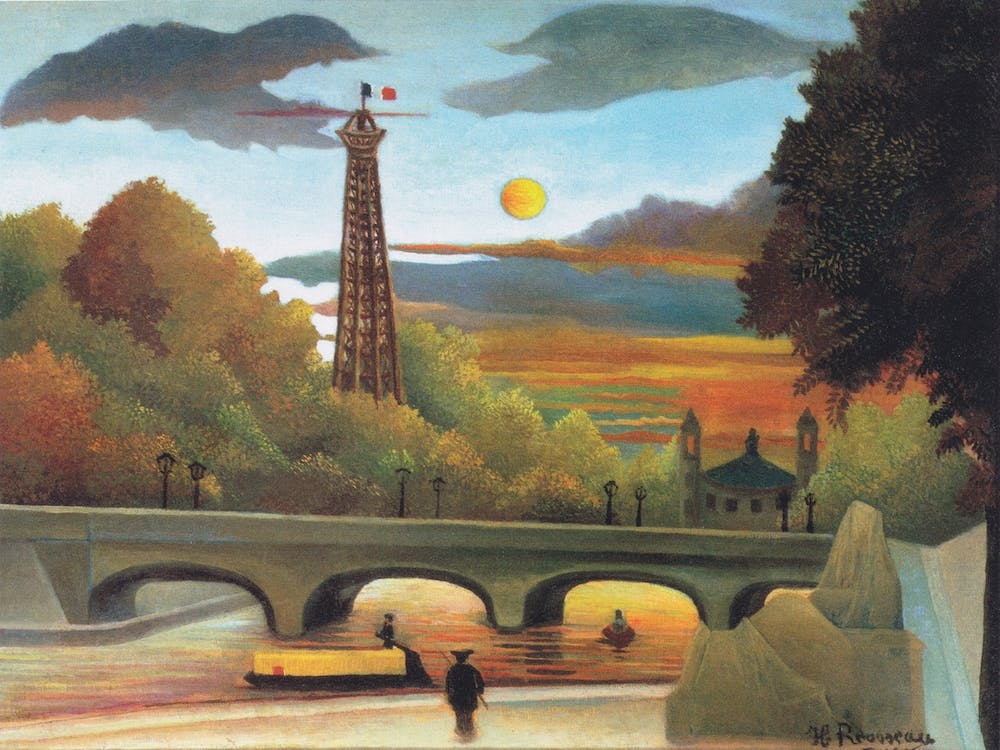 Seine And Eiffel Tower In The Sunset, Henri Rousseau