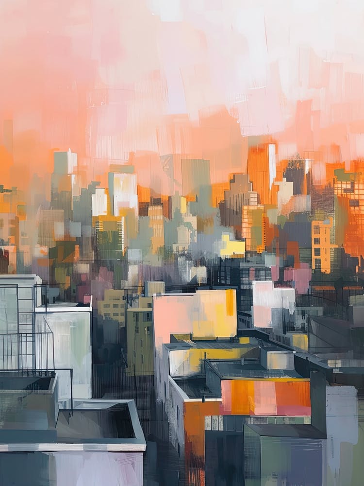 Vancouver Rooftops Morning Skyline 1