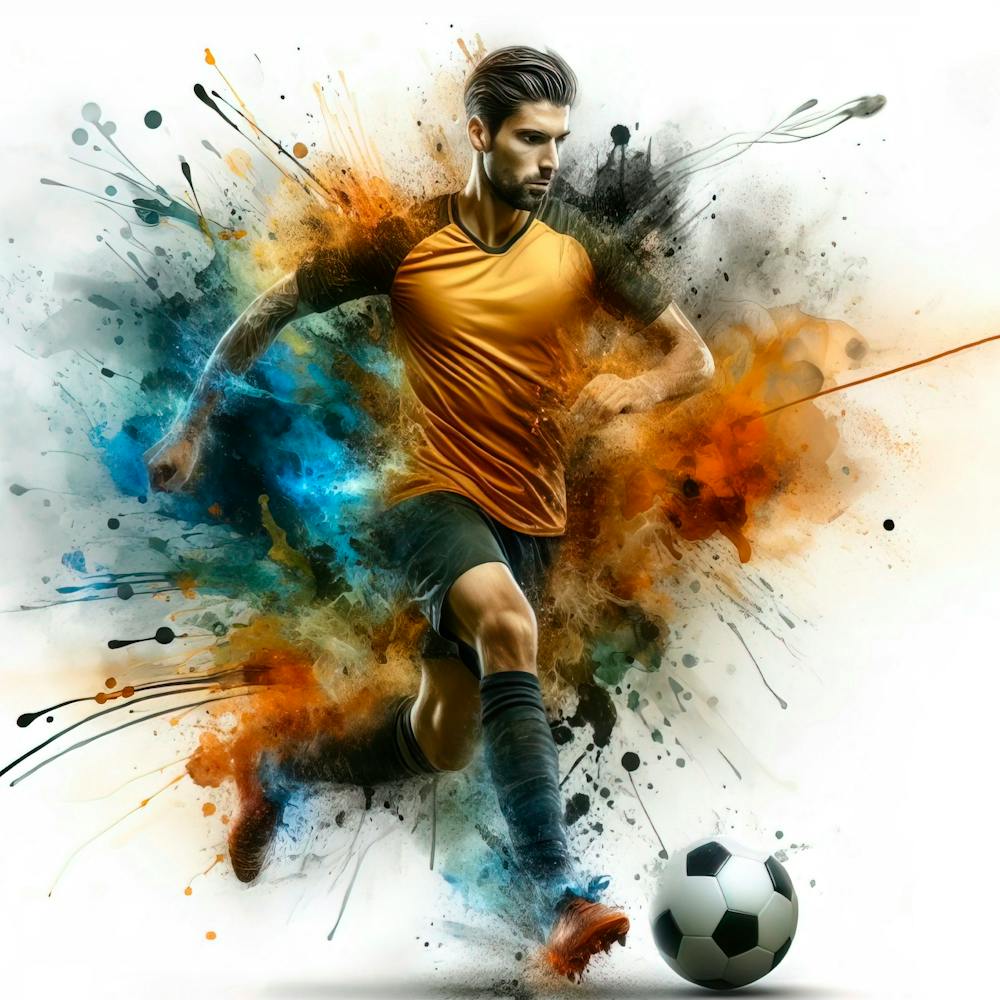 Soccer Player Kicking A Ball