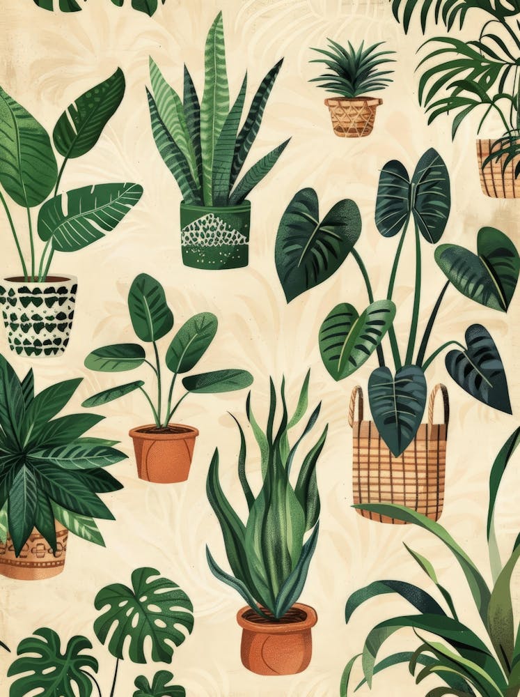 Green Plants In Pots