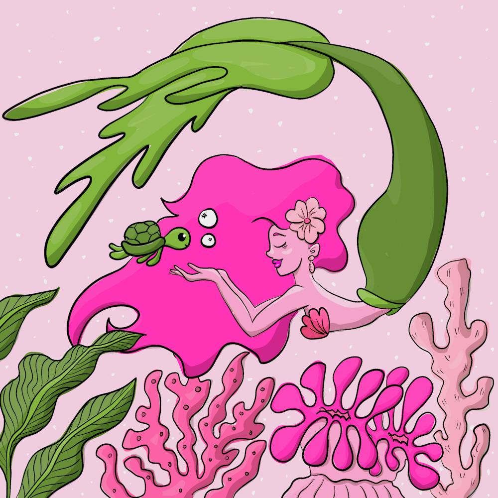Pink hair Mermaid