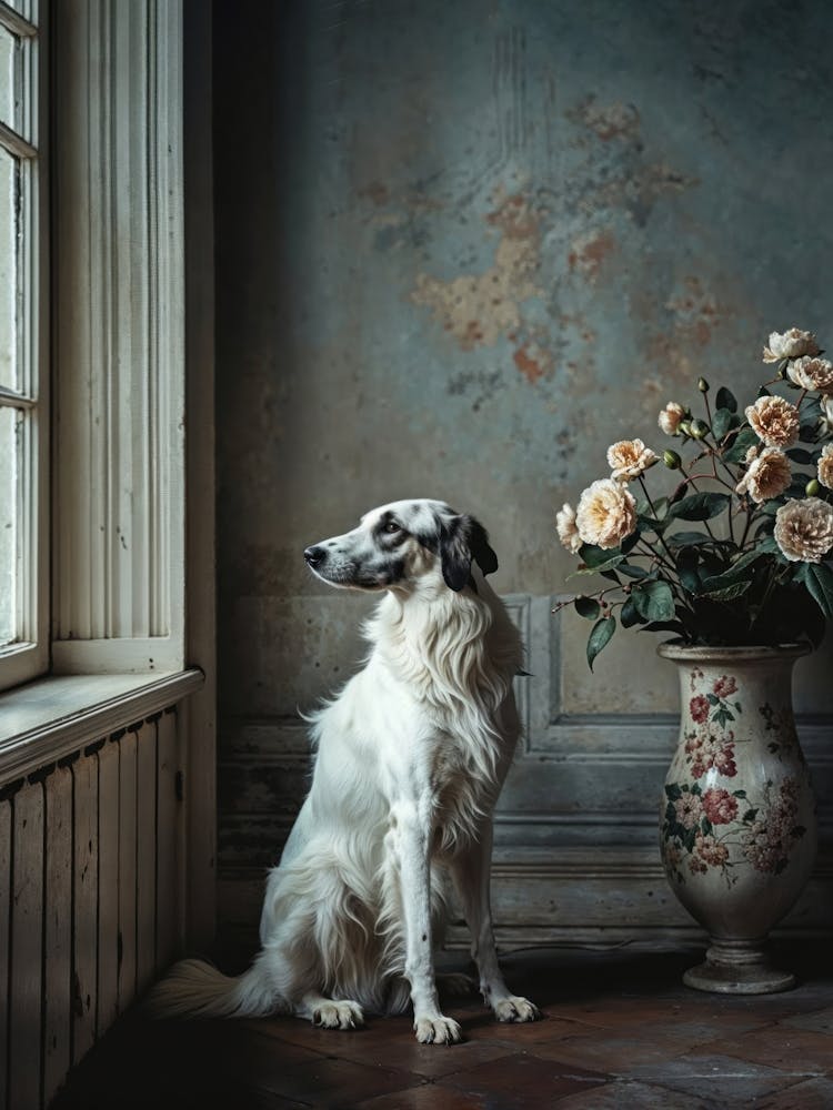 Dog In Front Of A Window