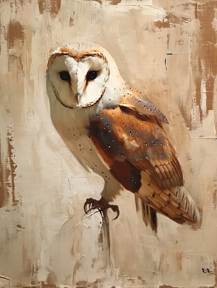 Spectacled Owl Japanese Painting 3