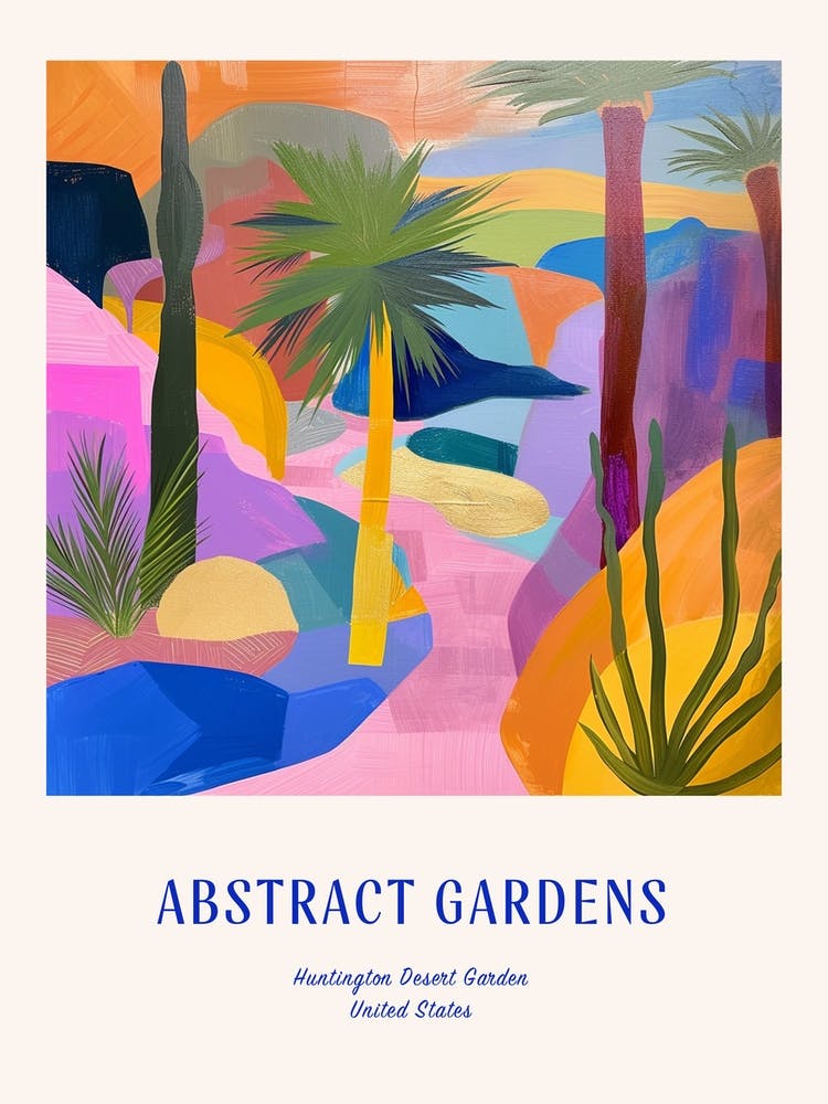Colourful Gardens Huntington Desert Garden Usa 4 Blue Poster
