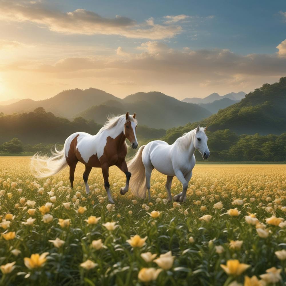 Horses In A Field 20