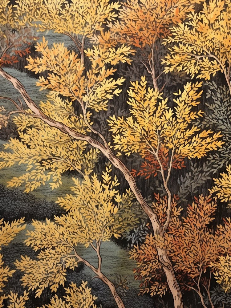 Black Willow 7 Vintage Autumn Tree Print 