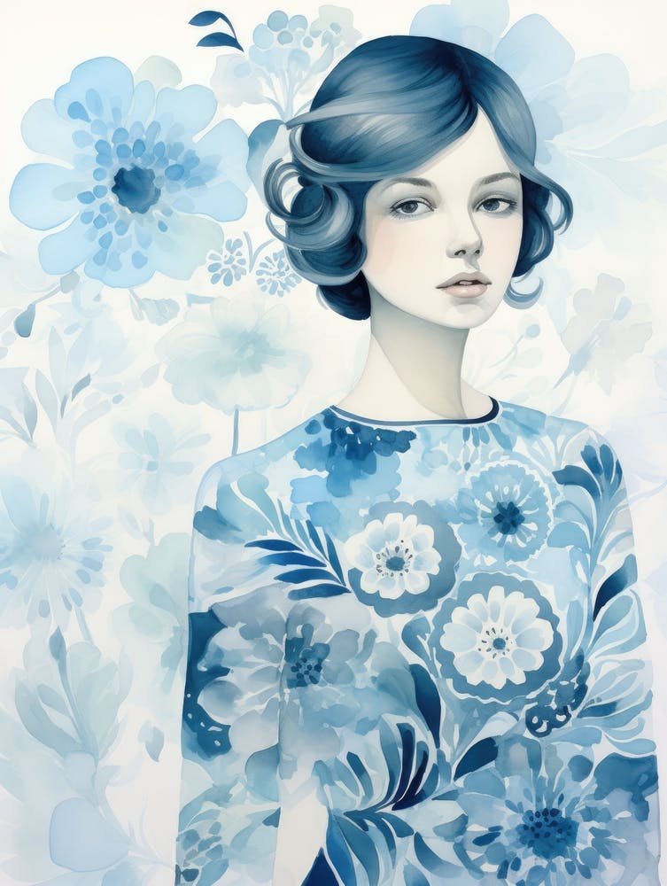 Blue Flower Girl