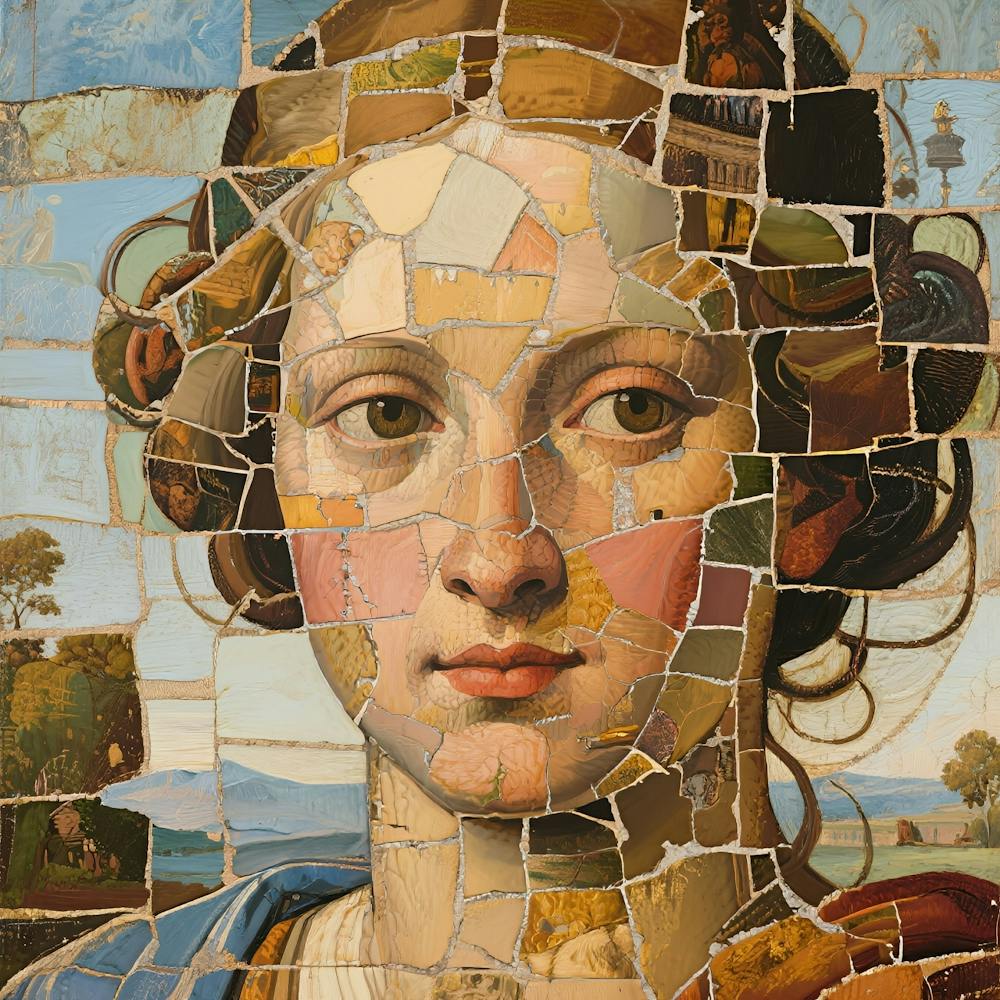 Mosaic Portrait Of A Woman