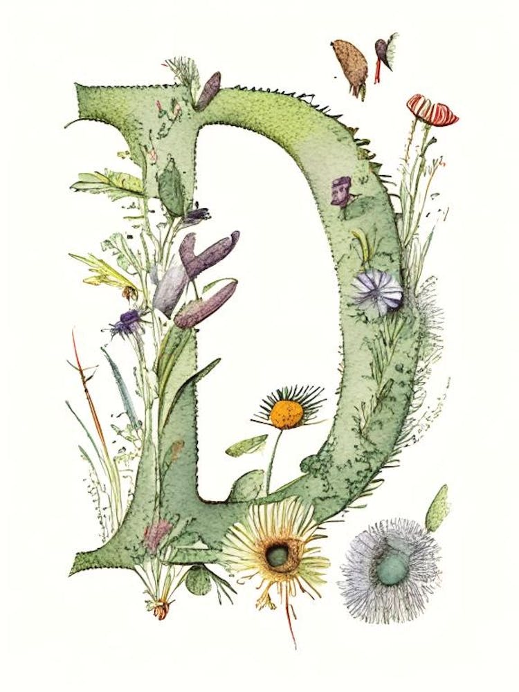 D  Letter, Alphabet Quentin Blake Illustration 1