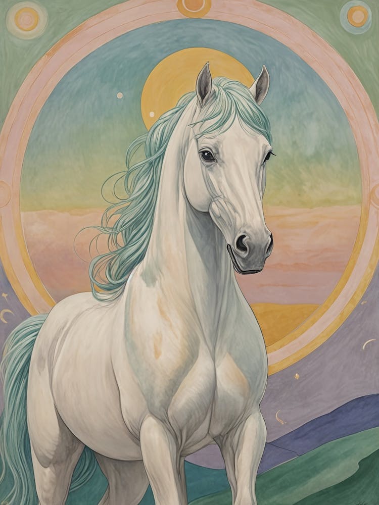 White Horse In Pastel 1