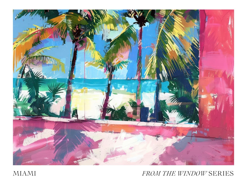 Miami From The Window Series Poster Painting 1