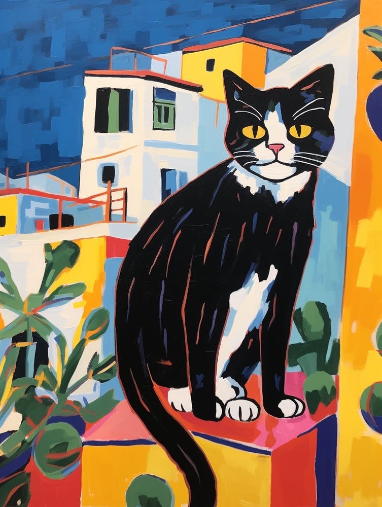 Painting Of A Cat In Sousse Tunisia 1