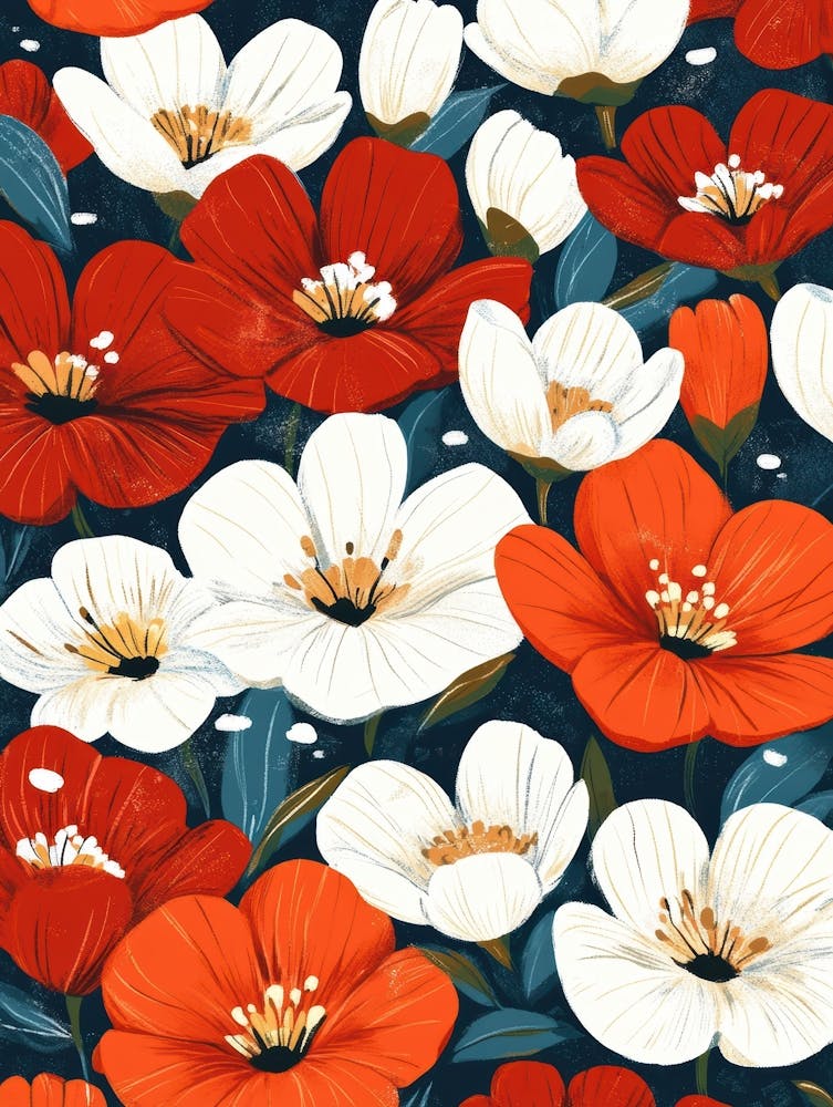 Red And White Flowers 3