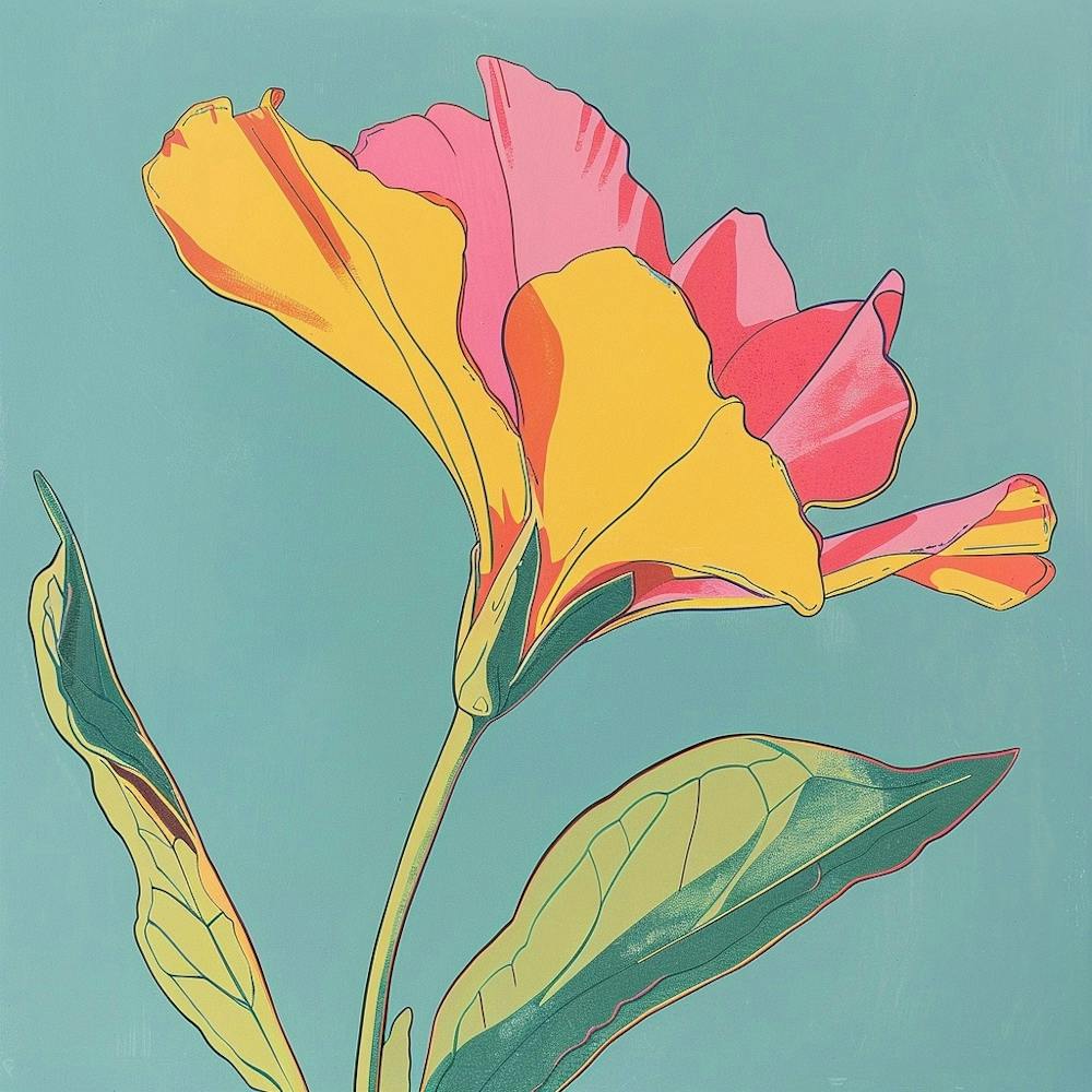 Lisianthus 2 Square Flower Illustration