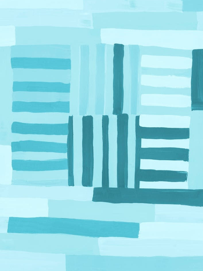 Painted Color Block Grid In Mint