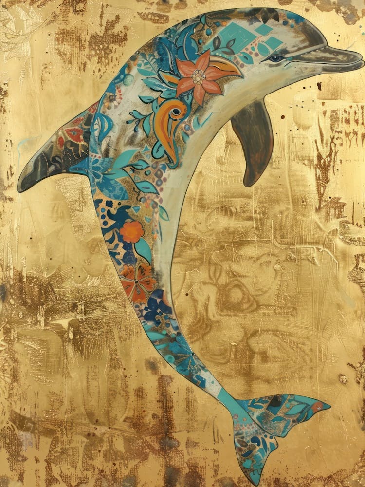 Dolphin Gold Effect Collage 6