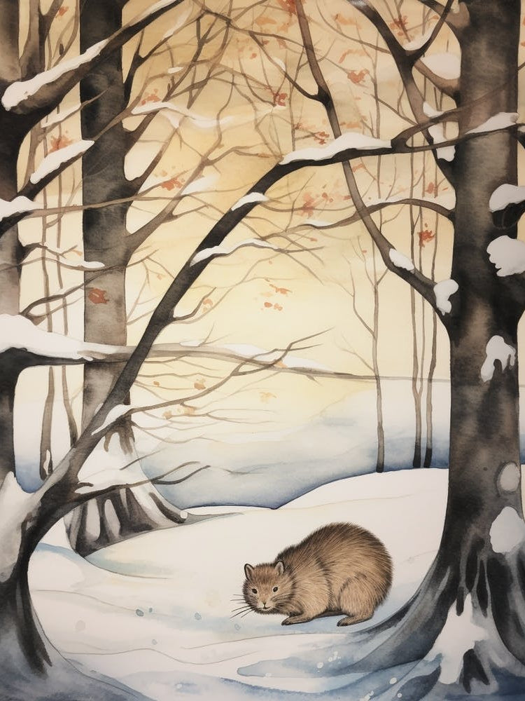 Winter Watercolour Vole