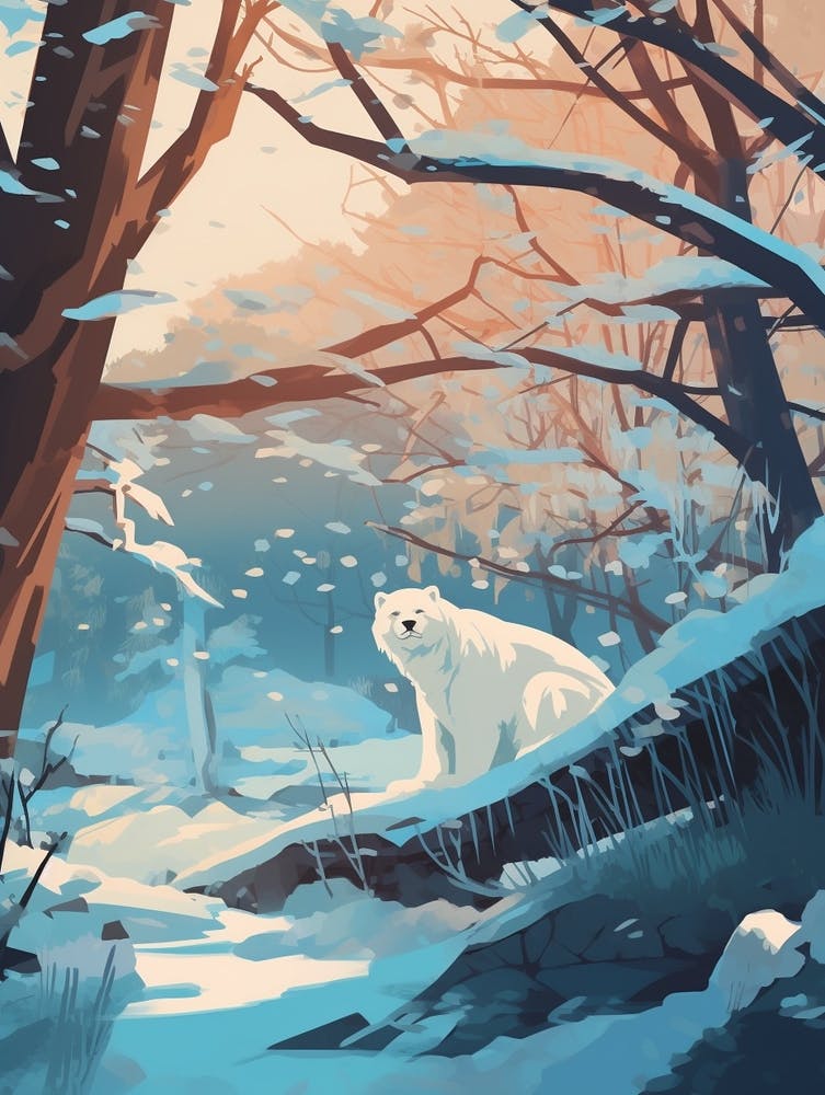 Winter Polar Bear 3 Illustration