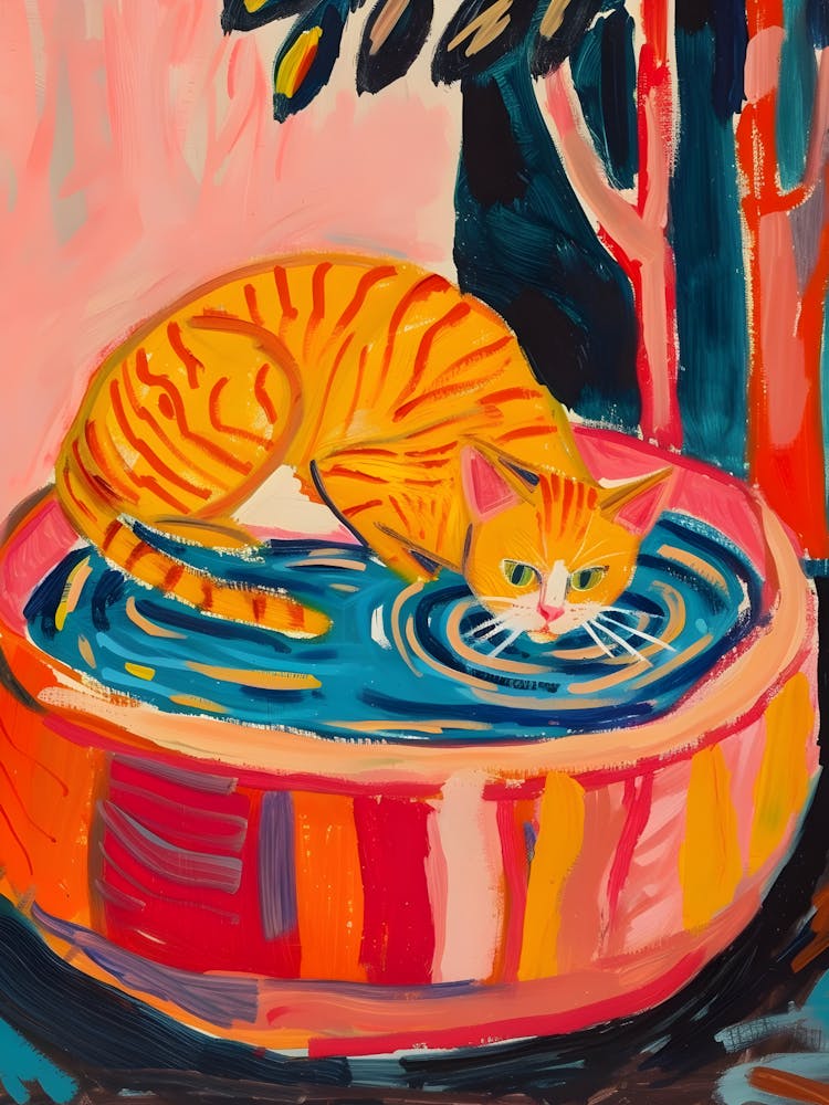 Cat In A Bowl