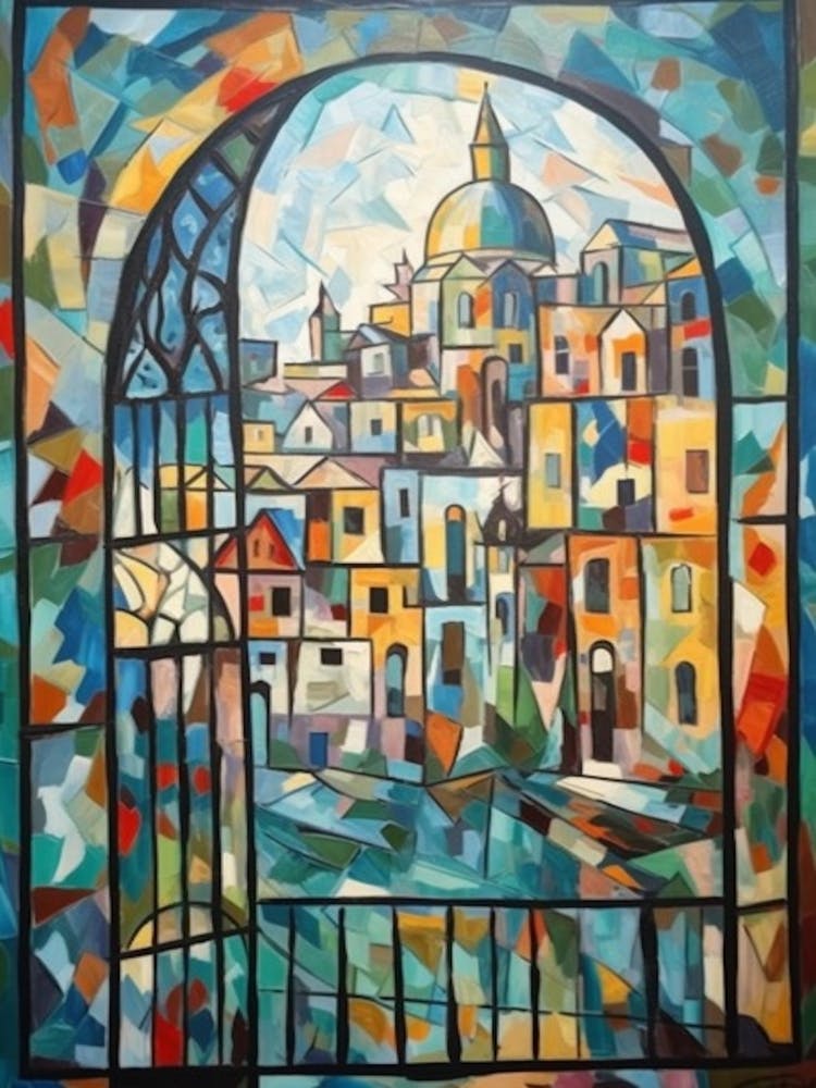 Fensteransicht von Venedig im Stil des Kubismus 1