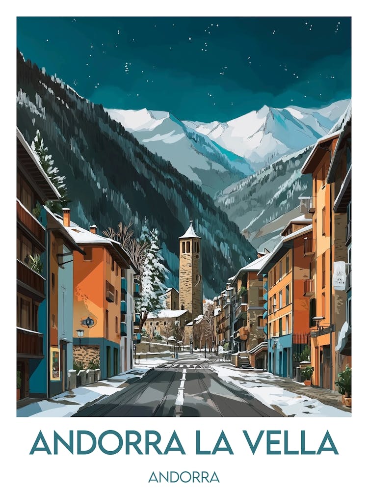 Affiche de voyage Andorra La Vella
