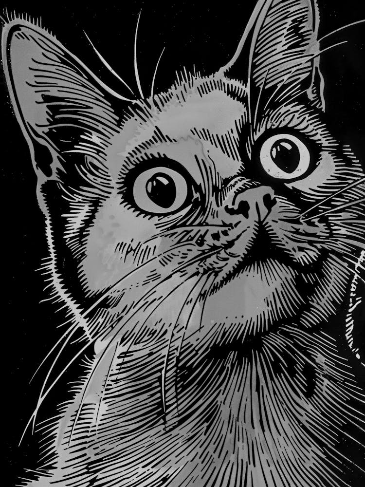 Chat Aux Grands Yeux