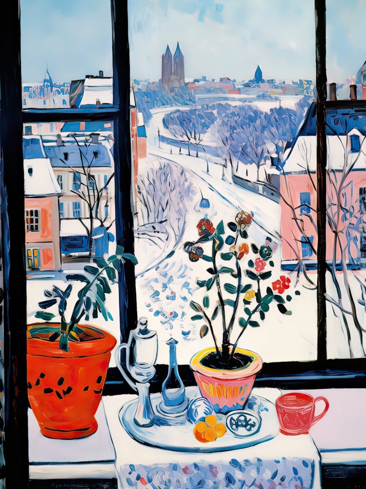 The Windowsill Of Krakow   Poland Snow Inspired By Matisse 1