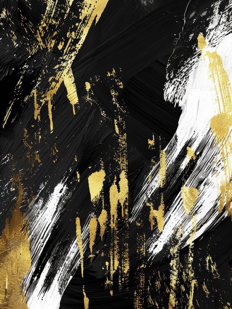 Abstract Gold And Black Painting 27