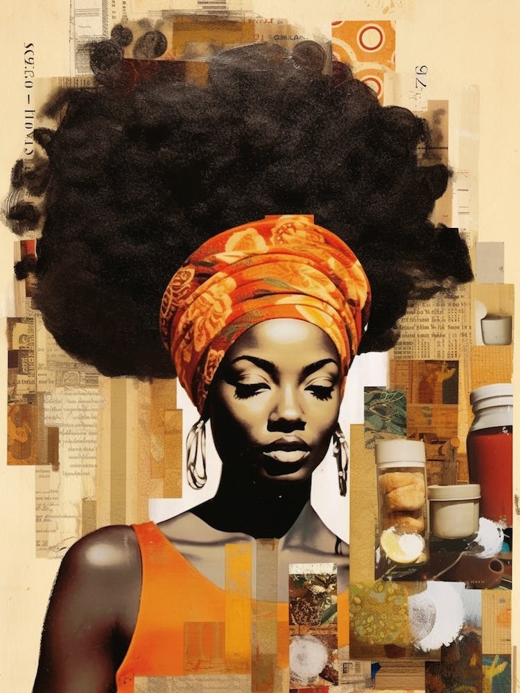 Afro Collage Portrait 4
