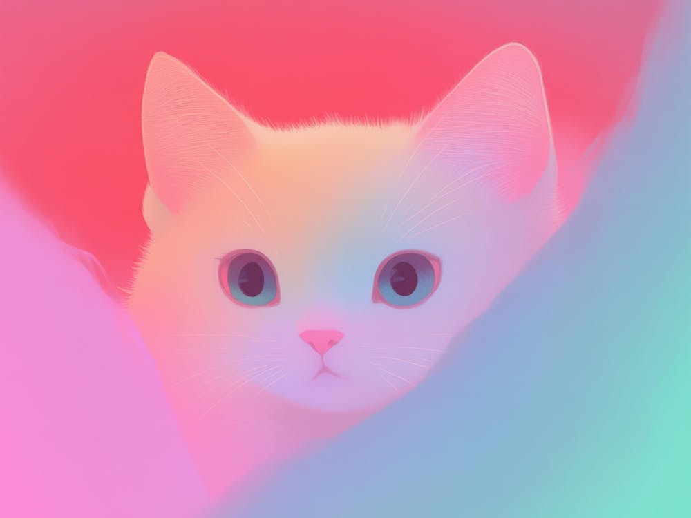 Cat In A Rainbow