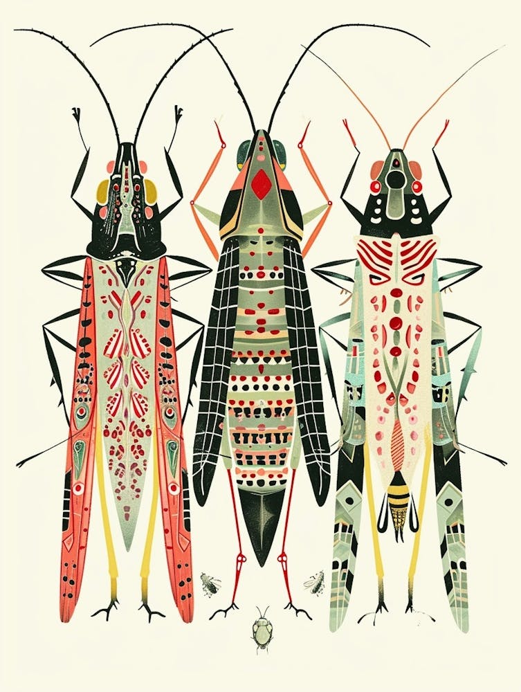 Colourful Insect Illustration Cricket 9