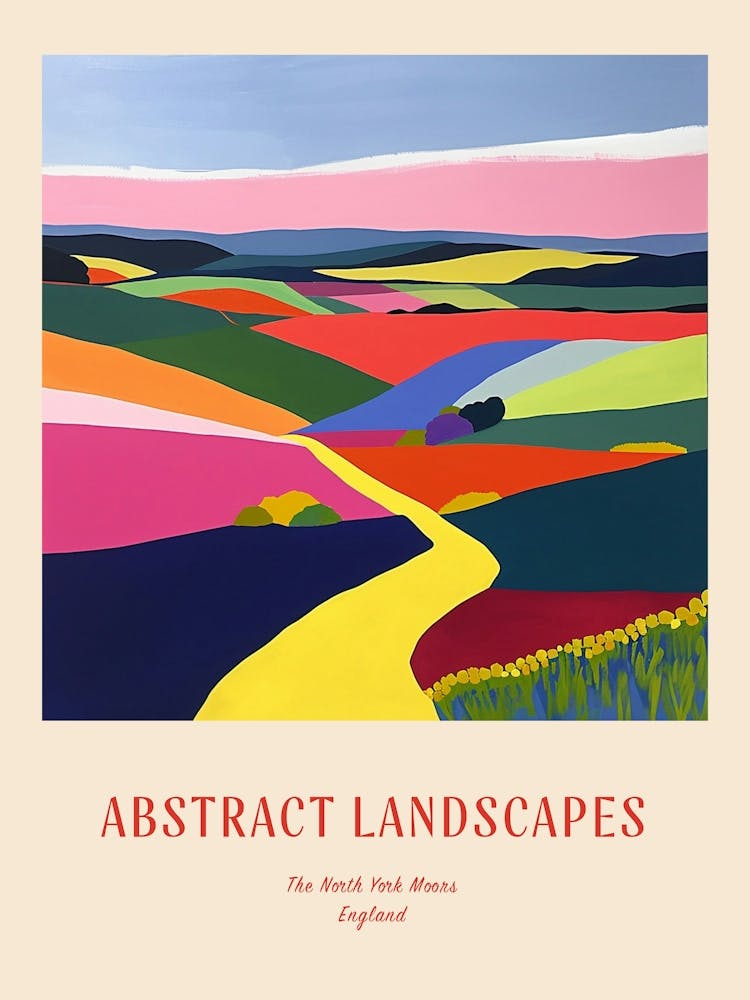 Colourful Abstract The North York Moors England 1 Poster